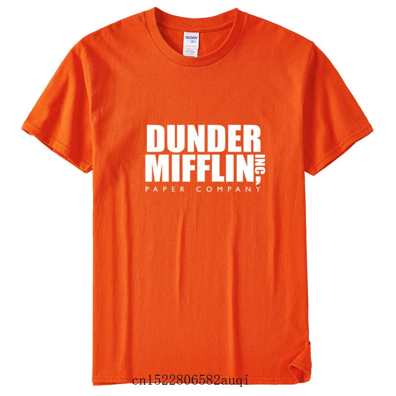 Men's DUNDER MIFFLIN PAPER INC office tv show Cotton T-Shirt Summer Cotton T shirt Unisex Clothes